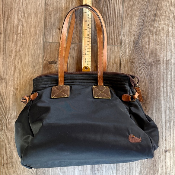 Dooney & Bourke Black with Brown Leather Trim Nylon shoulder tote bag - Picture 16 of 16
